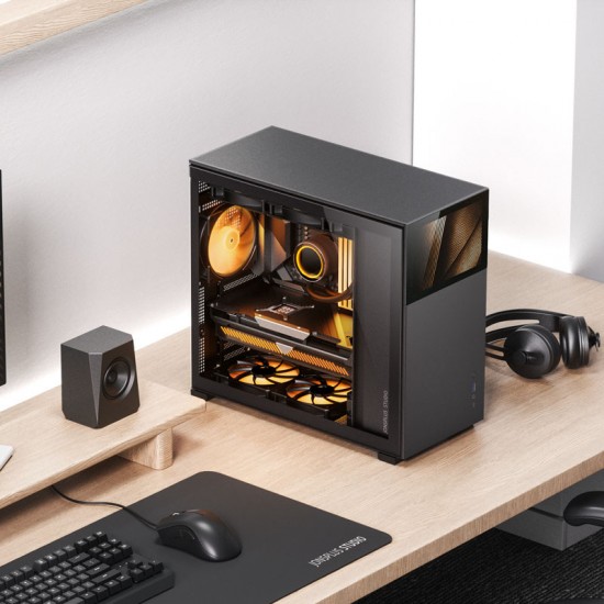 JONSBO D41 SC BLACK ATX Tempered Glass Computer Case with HD-LCD